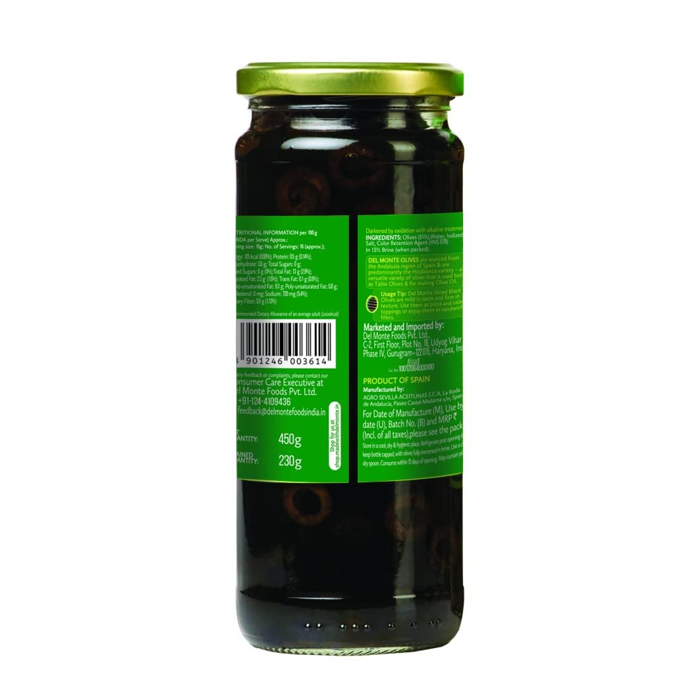 Del Monte Olive Black Sliced 450gm